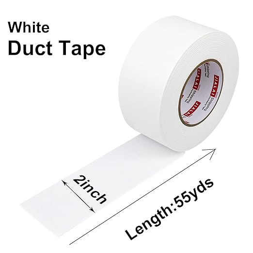 2-Pack Duct Tape - 165ft x 2in - White Duct Tape Heavy Duty, Flexible, No Residue, Tear by Hand - for Repairs Crafts & Home Improvement