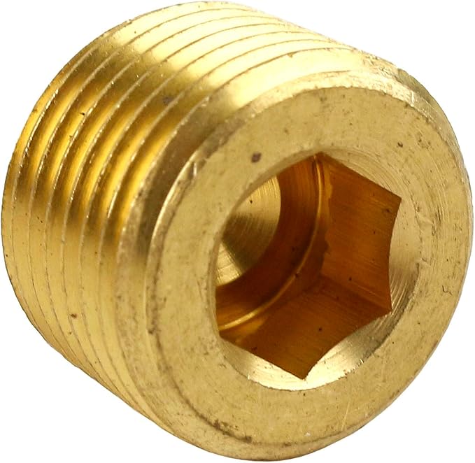 3/8" NPT Solid Brass Male Thread Allen Head Pipe Plug Hex Socket 50135 5-Pack
