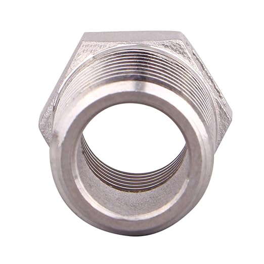 Stainless Steel Reducer Hex Flush Bushing, 3/8" NPT Male 1/4" NPT Female,Reducing Adapter Cast Pipe Fitting (pack of 2)