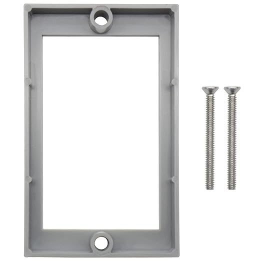 Single Gang Electrical Box Extender, Gray Single Outlet Extender 1 Pack for Outlet Box,Electrical Outlet Box Extender with Screws