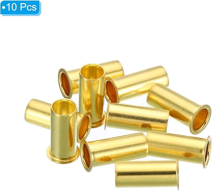 PATIKIL 6mm Tube OD Brass Compression Insert, 10 Pack Insert Tube Support Compression Sleeve Fitting Assortment Kit for Air Water Gas Hose