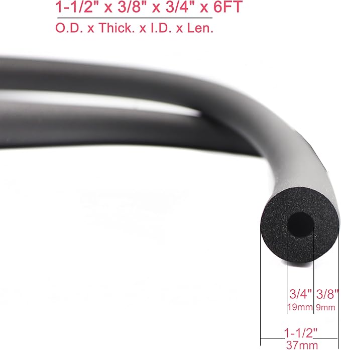 cSeao Pipe Insulation Tube (3/8" x 3/4" x 6FT), AC & Roof Rack Cover, Guitar Stand & Exercise Machine Handle Protector