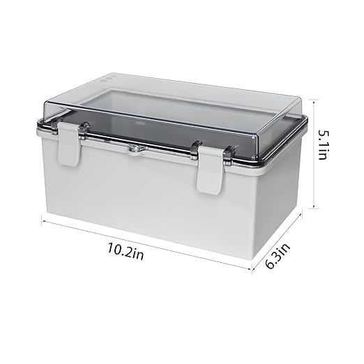 Outdoor Junction Electrical Box ABS Plastic Weatherproof Electrical Enclosure Box Clear(10.2"x6.2"x5.1")