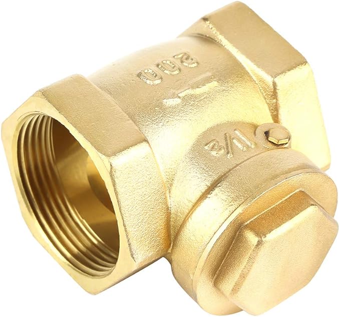 DN40 Brass Swing Check Valve High Pressure 232PSI Non Return Valve Female Thread One Way Flow Control for Water Systems Heavy Duty Plumbing Fitting