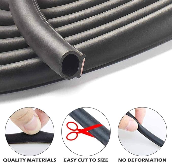 19.7 Feet Long Weather Stripping Seal Strip for Doors/Windows, Self-Adhesive Backing Seals Large Gap (from 5/16 inch to 11/20 inch) Seal Strip