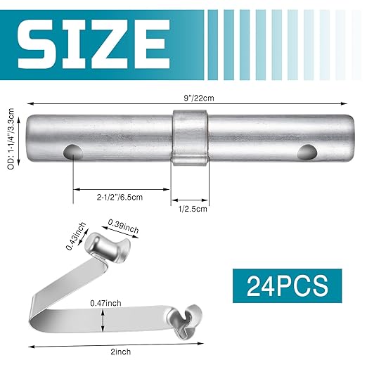 24 Pack Scaffolding Coupling Pin 9" L Heavy Duty Scaffolding Coupling Pin with V Collar Scaffold Connecting Rod Accessories