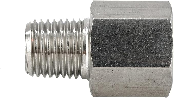Yoebor 304 Stainless Steel Pipe Fitting,Converter Adapter, G 1/2" Female Thread to 1/4" NPT Male, 1 Pc