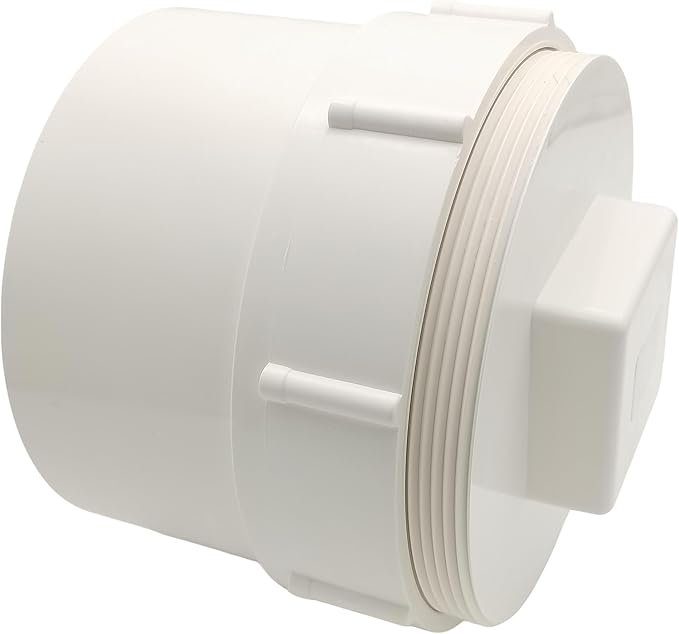 6 Inch Sewer Cleanout Cap with Plug Pipe Fitting,PVC Cap for Garden, RV and More Drainage Piping Systems, PVC DWV Flush Sewer Cleanout Cover and Coupling Adapter