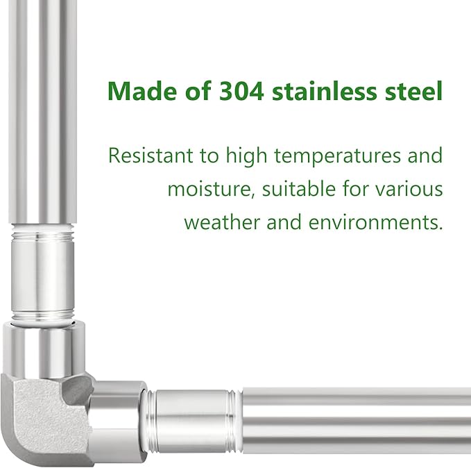 TAISHER 2PCS Stainless Steel Pipe Fittings, 1/2" BSP Male x 1/2" BSP Male Threaded, 2" Length Nipple Cast Pipe
