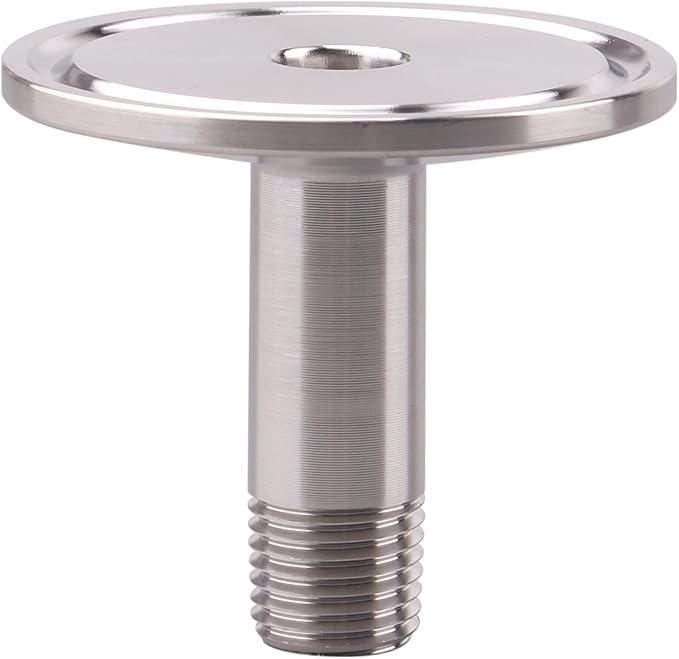 DERNORD 2 Pack Sanitary Male Threaded Pipe Fitting to TRI CLAMP with 2 Silicone Gaskets (OD 50.5mm Ferrule) (Pipe Size: 1/4" NPT)