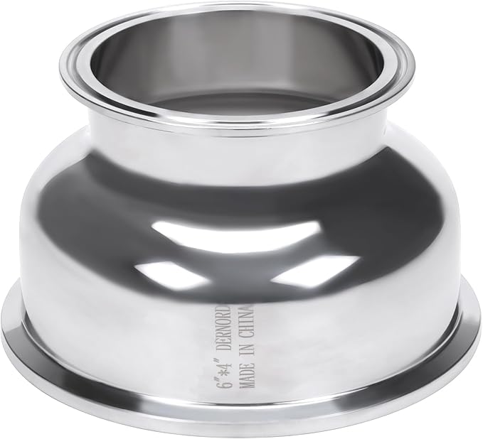 DERNORD Tri Clamp Bowl Reducer Sanitary Fitting Stainless Steel 304 (Tri Clamp Size: 6 inch x 4 inch)