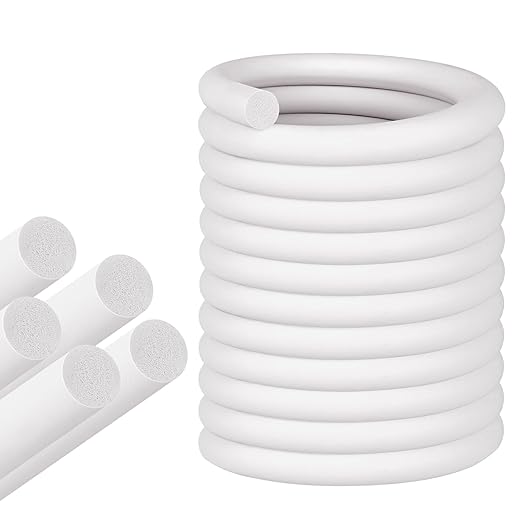 ToLanbbt Backer Rod EPDM Rubber 1" Diameter x 20' Length Caulk Saver Door Window Weather Stripping Seal for Concrete Filling Joints and Gaps (White)