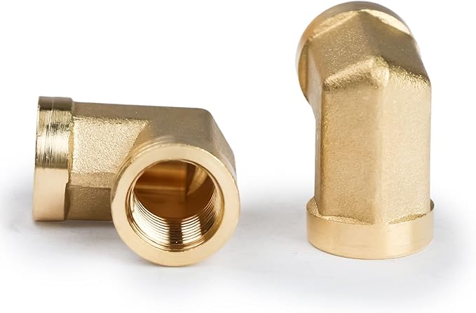 U.S. Solid 2pcs 90 Degree Barstock Street Elbow Brass Pipe Fitting (1/8" NPT Female x 1/8" NPT Female)