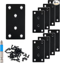 QSJ 8 Pack Black Flat Mending Plate 3.15x1.57'', Stainless Steel Bracket, Straight Metal Brace Bracket, Fixing Joining Plate for Wood Furniture Fastening & Fixing