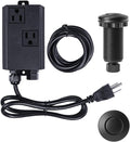 Garbage Disposal Air Switch Kit Dual Outlet Sink Top Waste Disposal Long Stainless Steel Black On/Off Air Button Food and Waste Disposals Part by Etoolcity