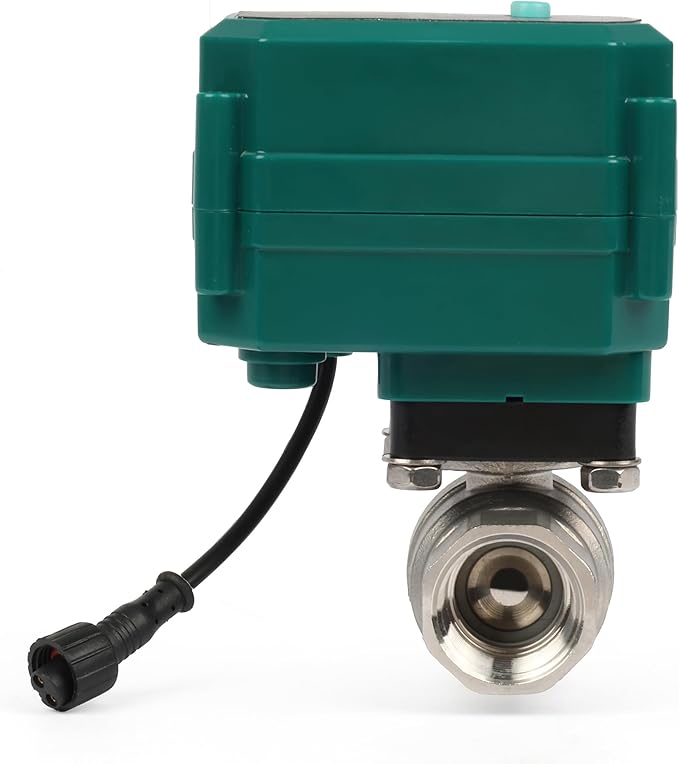 U.S. Solid 3/4" Smart Motorized Ball Valve - Stainless Steel Remote App Mobile-control Electrical Ball Valve with Manual Switch, Plug Connection