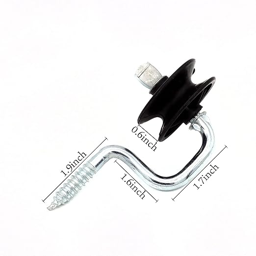 12 Pcs Wood Post Screw-in Corner Post Bracket with Insulator, Wood Post Anchors, Corner Polyrope Insulator,Black