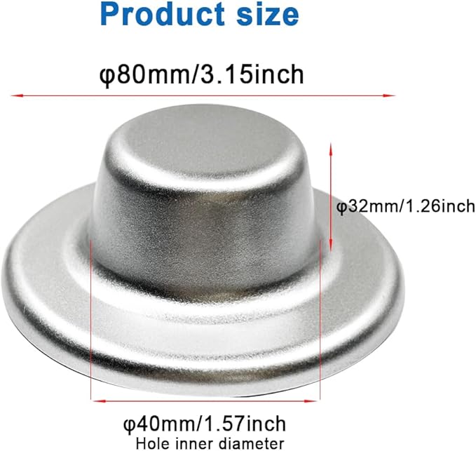 2Pcs 3"Pipe Wall Hole Covers,Water Pipe Cover Escutcheon Caps Plumbing Caps,Self-Adhesive Plugs Round Shower Pipe Caps for Concealing Wall Bathroom Faucet Toilet AirConditioner Holes Decoration,Silver