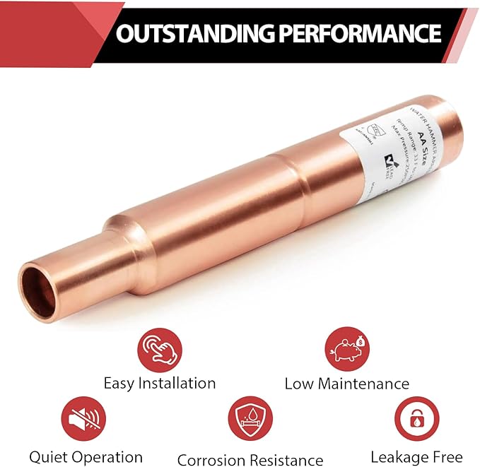 EFIELD MH-260 1/2-Inch Straight MIP Copper Water Hammer Arrestor,(HAMMER023)