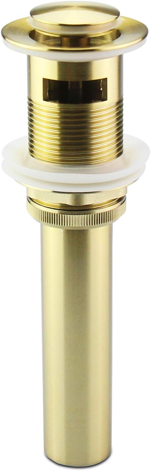 Bathroom Lavatory Vanity Vessel Sink Pop Up Drain Stopper with Overflow, Gold
