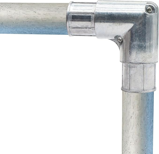 Xadnitu 10 Pieces 1/2" EMT to EMT 90 Degree Connector, Inside Corner Pulling Elbows, Metallic Die-Cast Capped Coupling Conduit Fitting for Factory, Garden Pipes