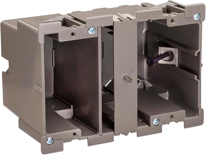 SmarToggle Three Gang Retrofit Wall Box – Old Work Electrical Box for Stud or No-Stud Mount | 1-1/2" Toggle Depth | Triple Device, Smart Switch, or Outlet PC Wall Box