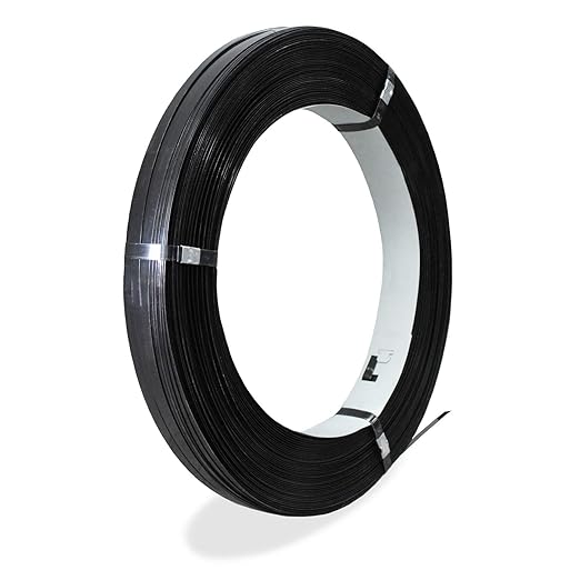 8NET Steel Strapping Band, 3,080' Length x 1/2'' Width x 0.020'' Thickness (1,170 lbs Break Strength), Cut Resistant Pallet Banding, Heavy Duty Metal Strap (1 Roll)