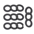 12PCS Washer Ring Shower, Faucet Washers Replacement for Sealing Rubber Washer, Black (1 Inch)