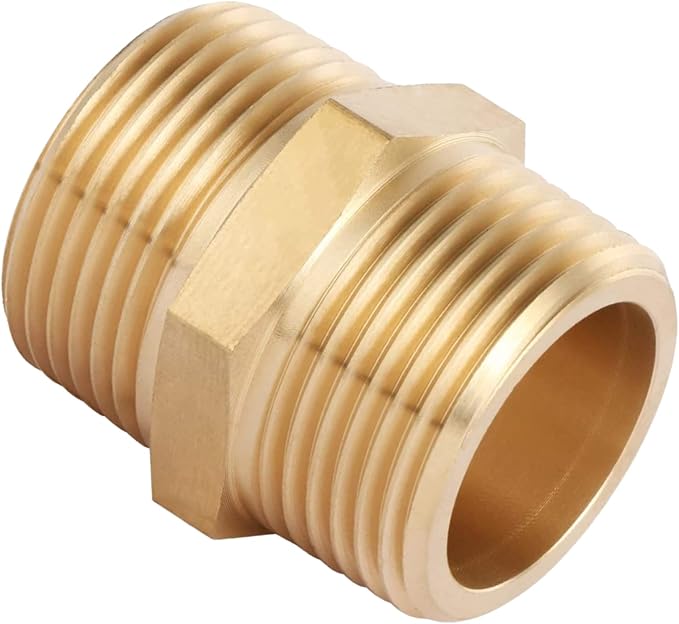 2PCS Brass Nipple Fitting 1" x 1" NPT Male Hex Adapter by CX WONDERLAND