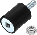 uxcell M6 Rubber Mounts, 1Pcs 25x25mm(DxH) Rubber Cylindrical Anti Vibration Isolator Shock Absorber with Lock Nuts for Car Bobbin Generator Air Compressors
