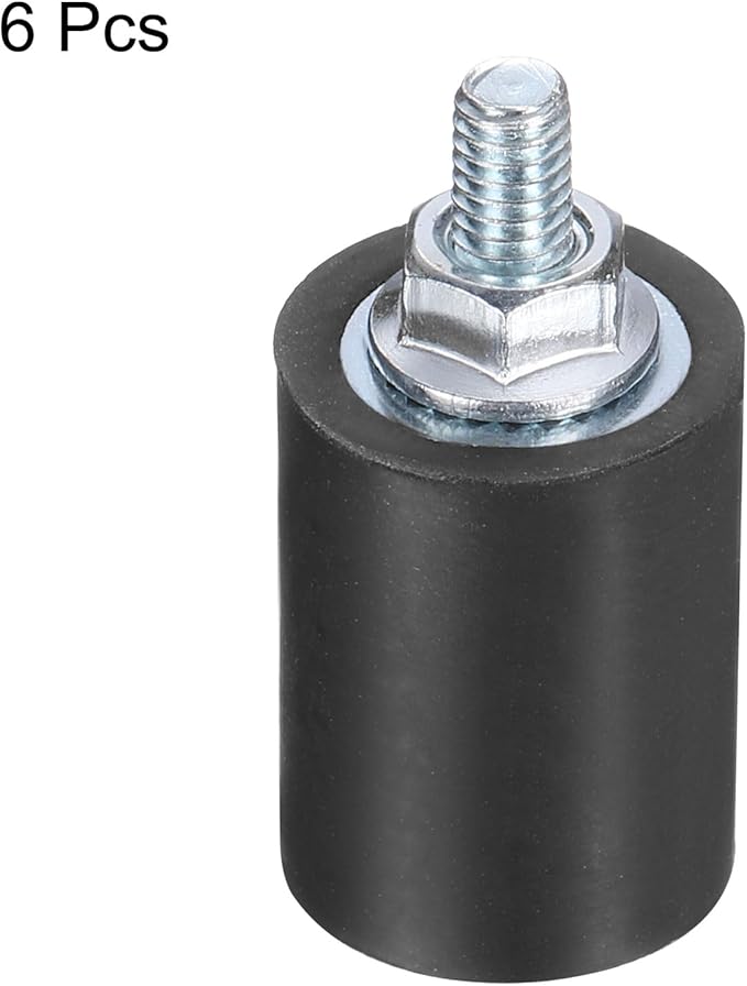 uxcell 6pcs M4x10mm Rubber Isolator Mounts with Studs 15x20mm Male Female Vibration Shock Absorber Zinc Plated Cylindrical Thread Mounts Anti Vibration Isolators with 6pcs M4 Lock Nuts