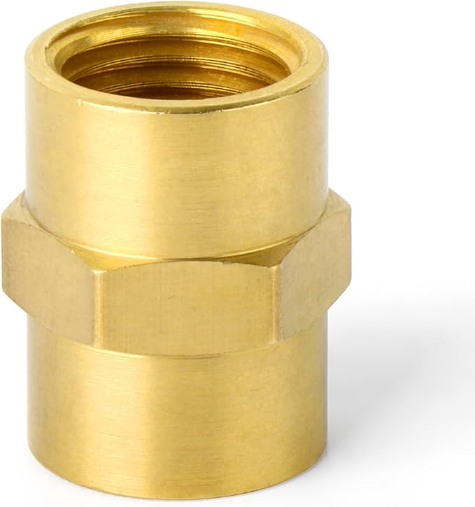 TAISHER 2PCS Brass Pipe Fitting, Coupling, 1/8-Inch Female Pipe x 1/8-Inch Female Pipe