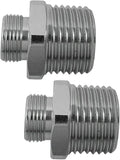 1/2 to 3/8 Reducer Faucet Adapter - Compression Brass Pipe Fitting, 3/8 Male to 1/2 Male Supply Line Adapter for RV Kitchen Plumbing, Water Hose Pipe Connector with Rubber Washer, (2 Pack)