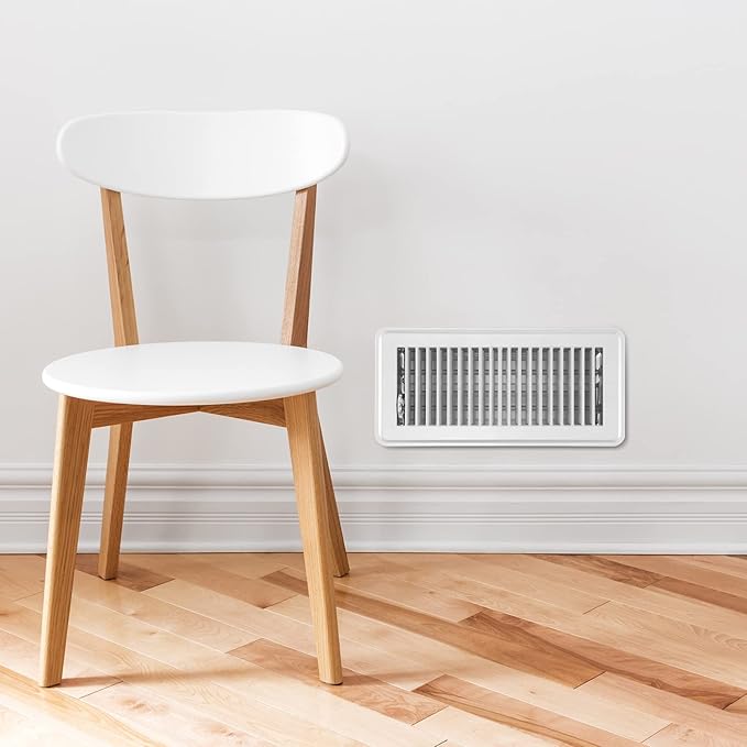 12 Pcs 4 x 10'' Floor Vent Covers Heavy Duty Floor Register Metal Heat Vent Covers with Rust Proof Finish for Home Heater(White,12 Pcs)