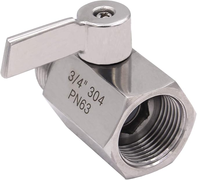 DERNORD NPT Ball Valve 3/4" NPT Famale x Male Thread with Stainless Steel 304 Handle(Pack of 2)
