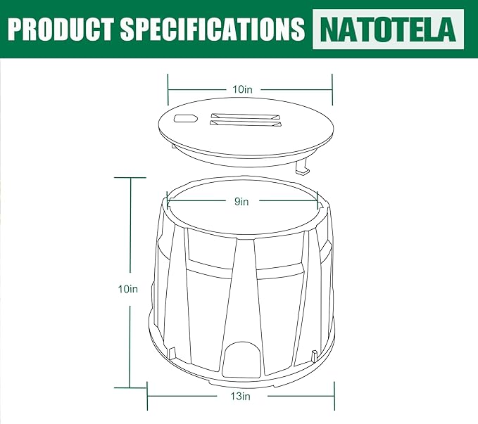3 Pcs 10 in Sprinkler Valve Boxes, Durable PP Round Irrigation Valve Box for Garden Yard Outdoor Lawn Grassland Ground Farm, Underground Splice Box for Electrical Water Meter Box Green Cover