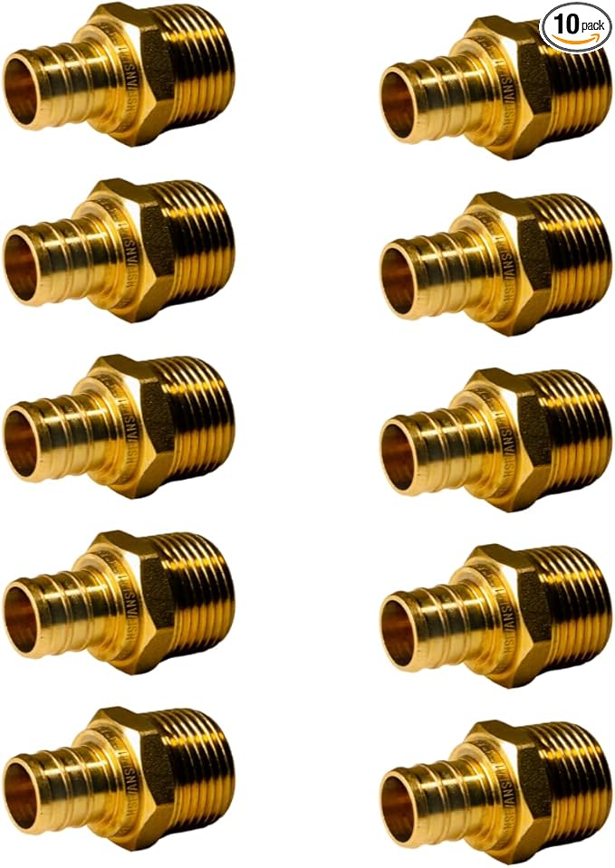XFITTING 3/4 inch Pex x 3/4 inch Male NPT Adapter, 24-4-2=10X, 10 Pieces