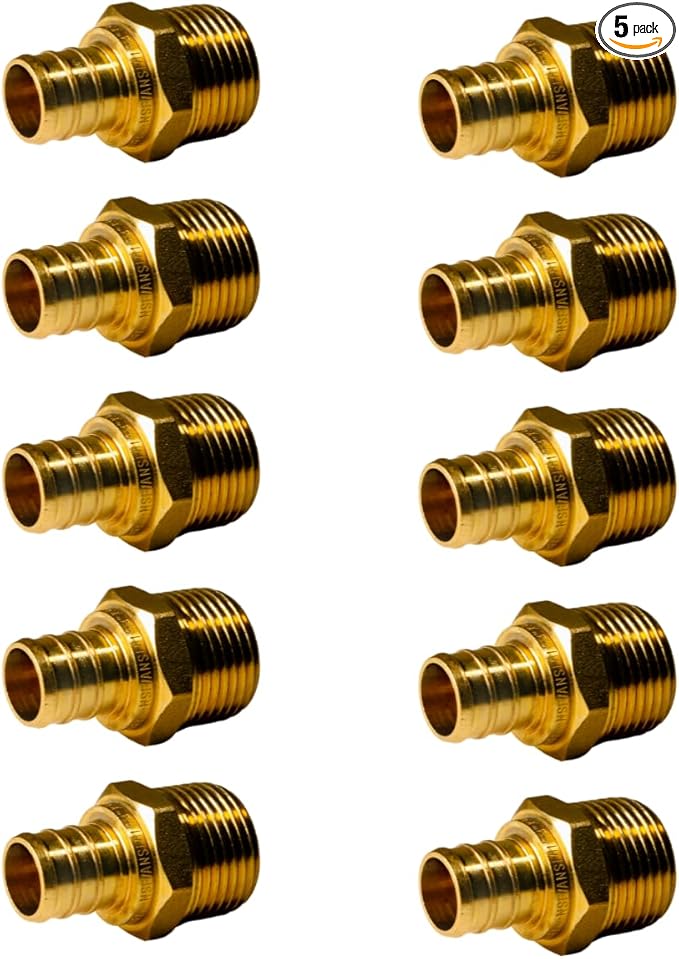 XFITTING 3/4 inch Pex x 3/4 inch Male NPT Adapter, 24-4-2=5X, 5 Pieces
