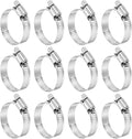 HARFINGTON 12 Pcs Hose Clamp 1-1/16"-2" (27-51mm) 304 Stainless Steel Adjustable Worm Gear Hose Clamp with Phillips Screw Assortment Kit for Fuel Line Pipe Plumbing Automotive Tube