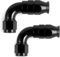 6AN PTFE One Piece Full Flow Hose End Fitting 90 Degree Swivel Only for PTFE Hose Aluminum Black 2PCS