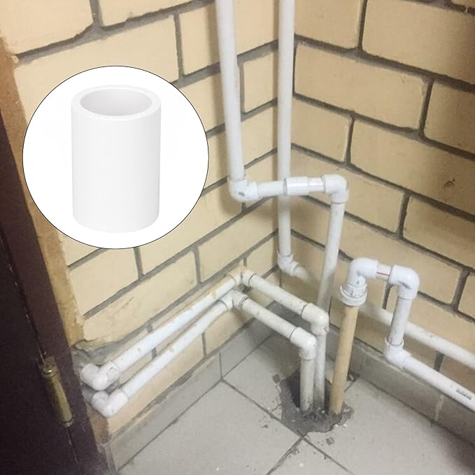 20 Pack 1/2" PVC Pipe Coupling Adapter Pipe Fitting Connector (Socket x Socket), Furniture Build Grade SCH40 1/2 Inch PVC Pipe Slip Socket Connectors for Home or Industrial Use, White