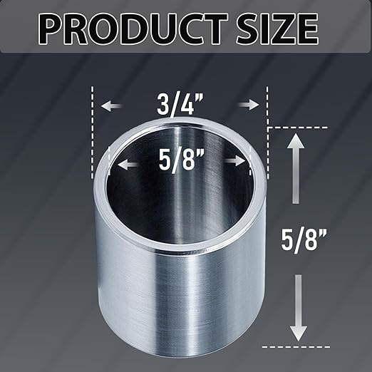 Stainless Steel Reducer Bushing, Screw Standoff Metal Spacer 3/4" to 5/8" Steel Reducer Standoff Bushing Adapters for 5/8" Screws Bolts and Rods, Round Metal Stainless Steel Spacer Set of 10