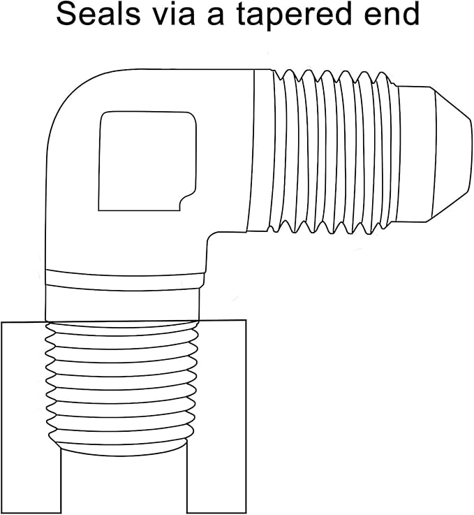 EVIL ENERGY 6AN to 1/8" NPT Male 90 Degree Fitting Adapter Aluminum