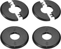 PATIKIL Wall Split Flange 85mm / 3.3" OD, 4 Pcs Round Escutcheon Plate Cover PPR Plumbing Cover Plates with Self-Adhesive Tape for 26.5mm / 1" Dia Water Pipe Faucet, Black