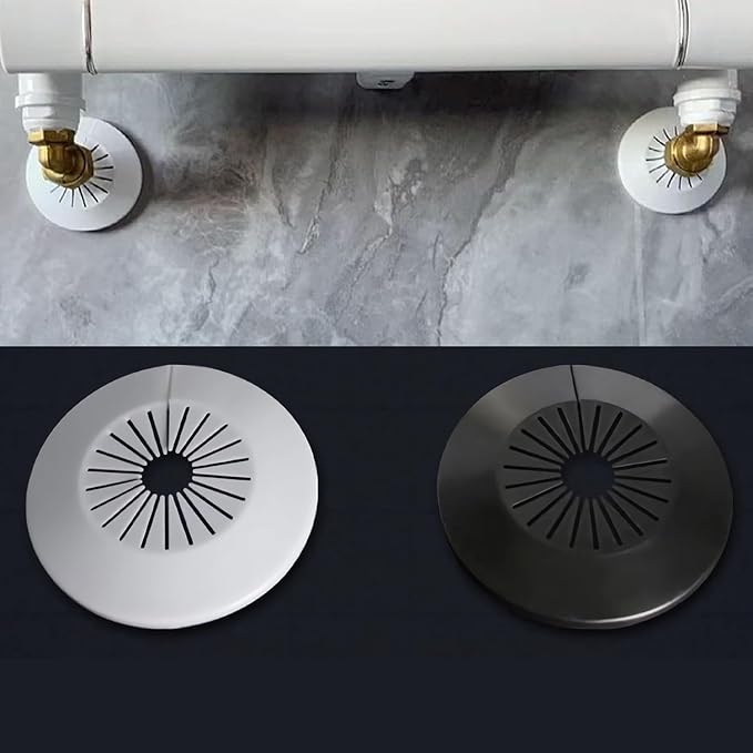 4ps Escutcheon Plate Faucet Escutcheons Easy Installation PP Wall Flange Round Wide Compatibility: Fits Pipes (0.31”–1.6” Diameter) (4, White)