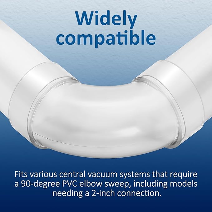 3 Pack Replacement Central Vacuum 90 Degree Sweep Prevents Clogs Elbow Fitting for 2 Inch Vacuum Pipe