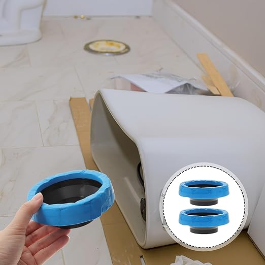 2pcs Toilet Wax Ring Replacement Seal Gasket Kit with Premium Rubber and Toilet Flange Accessory for Home and Office Anti-Aging Bowl Seal