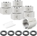 TAISHER 5PCS 304 Stainless Steel Garden Hose Adapter, 3/4" GHT Female x 1/4" NPT Female Garden Hose Connector with Washers