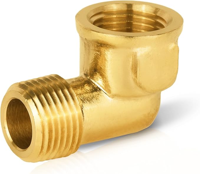 100-PCs HeSun Brass Pipe Fitting, 3/8" NPT Male x 3/8" NPT Female 90-Degree Barstock Street Elbow