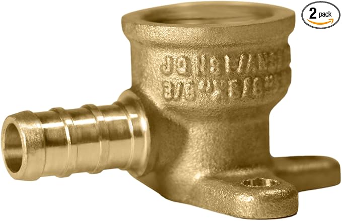 XFITTING 3/8 Inch Pex x 3/8 Inch Female NPT Drop Ear Elbow, 2 Pieces
